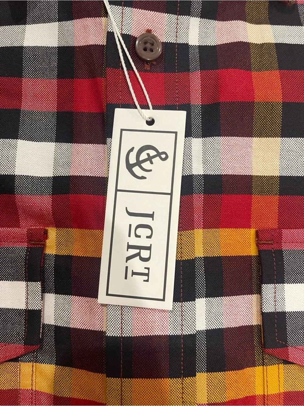 NWT JcRT Men's Red & Black Plaid Button-Up Shirt size m